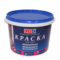 Краска интерьерная моющаяся супербелая акриловая - Строительные материалы