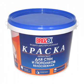 Краска для стен и потолков супербелая водно-дисперсионная - Строительные материалы